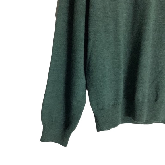 J Crew 100% Italian Merino Wool V Neck Pullover Sweater in Hunter Green - Picture 6 of 13